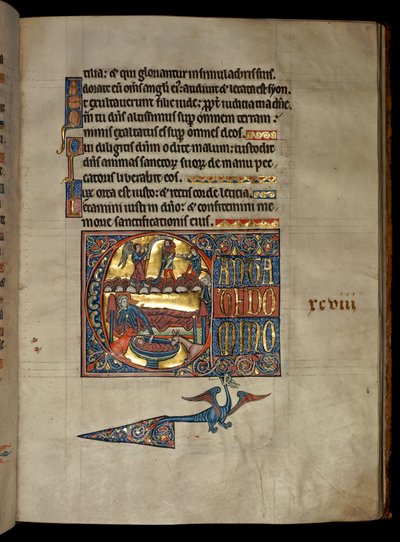 Psalm 97, initial C, Annunciation to the Shepherds, illustration from the 